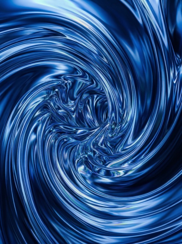 Abstract Blue Liquid Metal Swirl