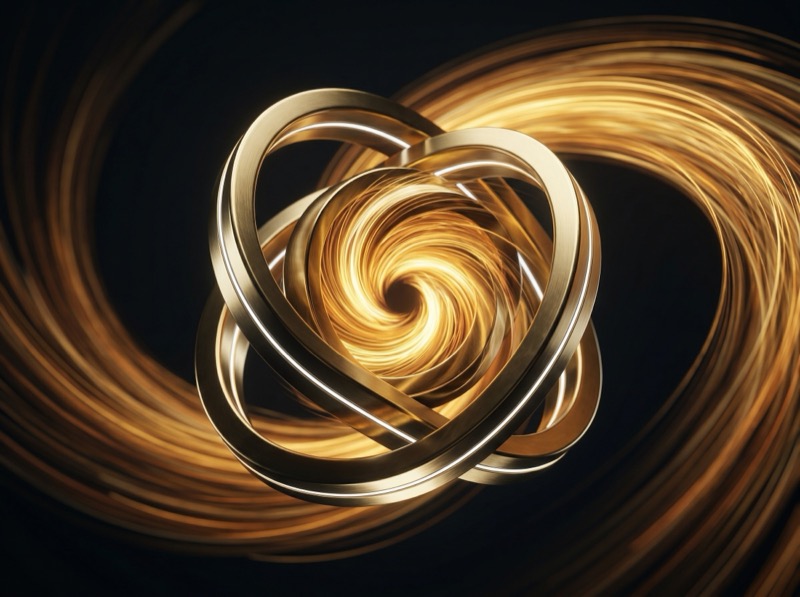 N Abstract Interlocking Metallic Emblem / Sculptural Knot