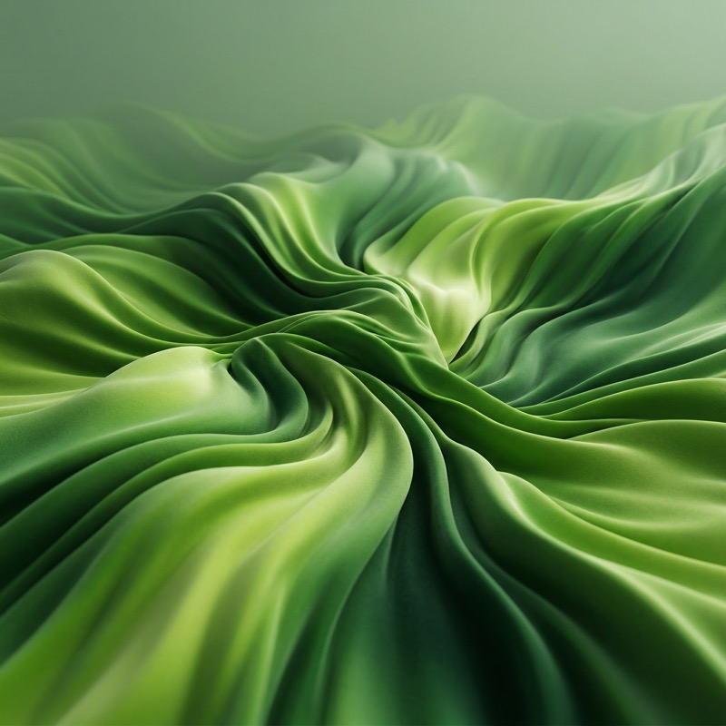 Abstract Green Fabric Waves Background 2