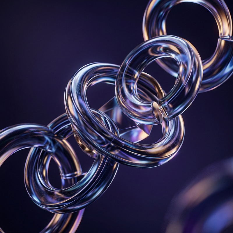 Abstract Metallic Chain Links Close-Up