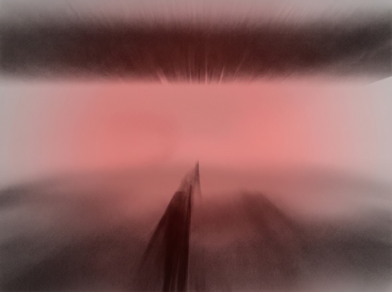 Abstract pink burst with radial motion blur
