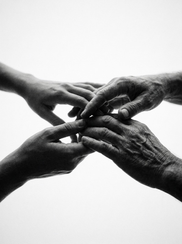 Fine Art Black And White Photograph Of Human Hands Only