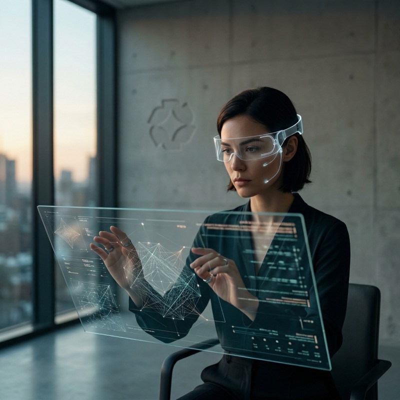 Photoreal Cinematic Near‑future Corporate Tech Scene