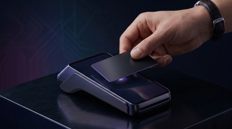 Contactless card payment on modern POS terminal