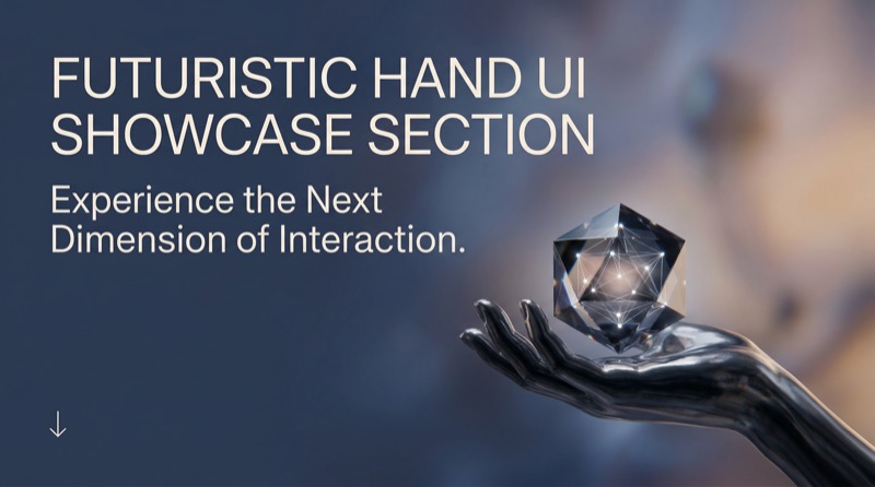 Futuristic Hand UI Showcase Hero Banner