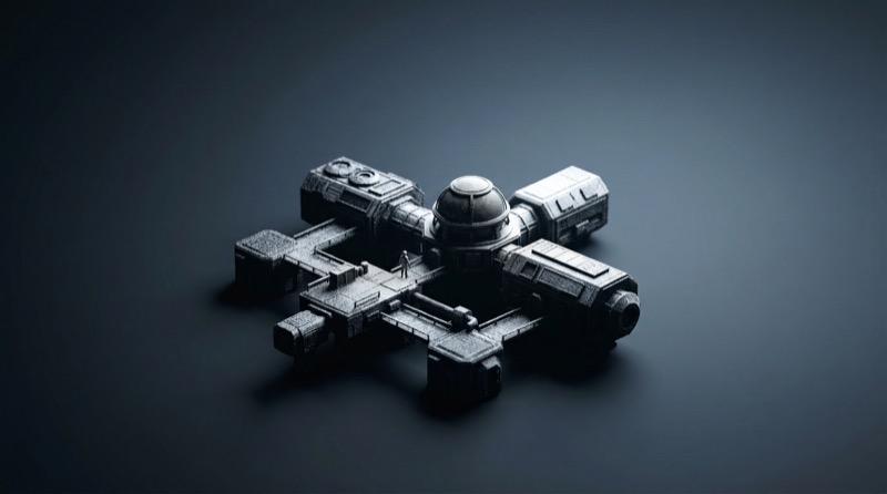 Futuristic Modular Space Station Concept Render