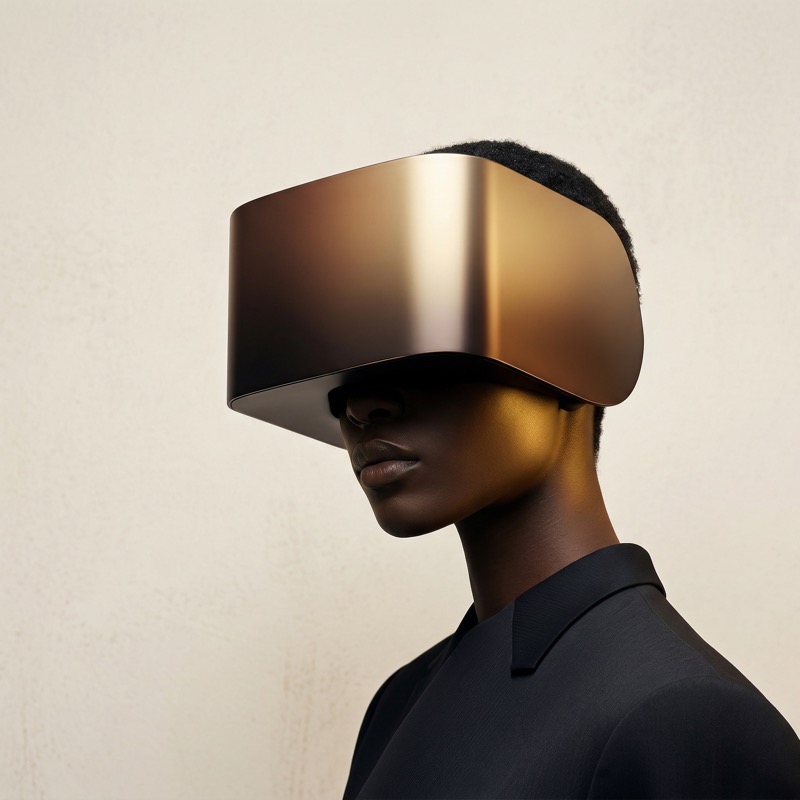 Futuristic Portrait with Metallic VR Visor