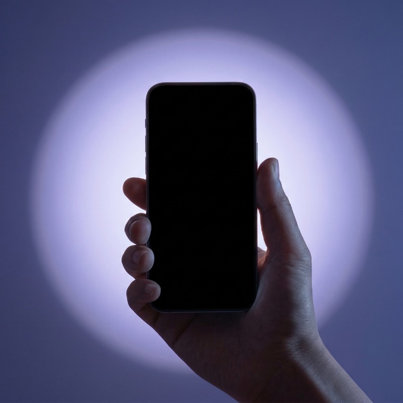Hand Holding Smartphone with Blank Screen