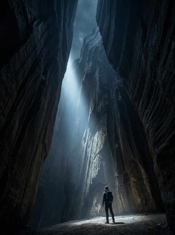 Cinematic Photoreal Dark Fantasy Landscape Of A Colossal Ancient Stone Monolith In