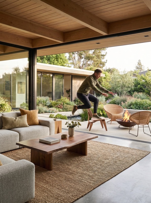 Modern Mid Century Indoor–outdoor Living Space
