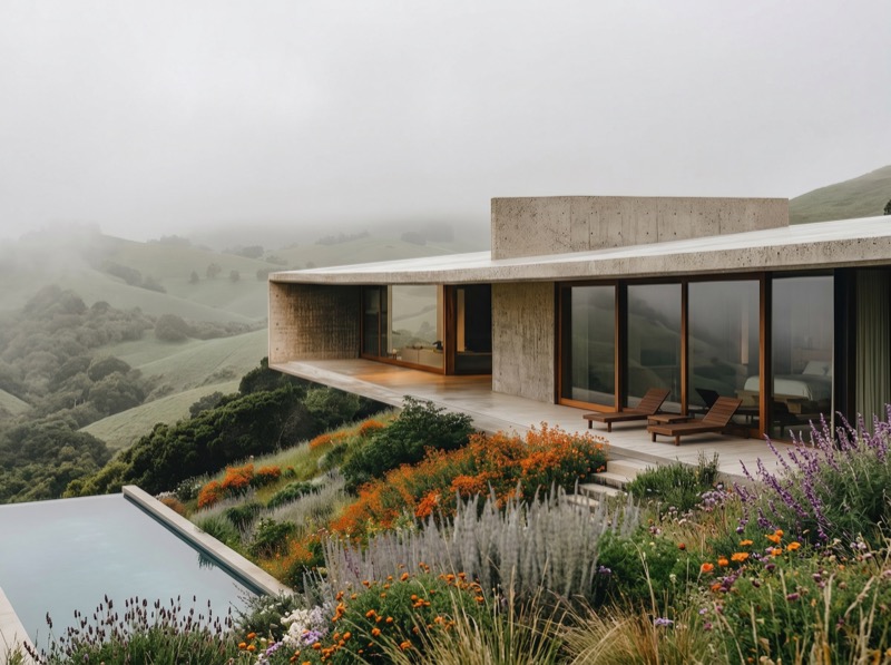 Minimalist Modern Hillside Villa