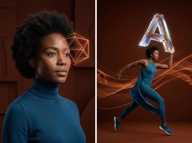 Photoreal Cinematic Studio Image With A Premium Sci‑tech Advertising Aesthetic: An Athletic