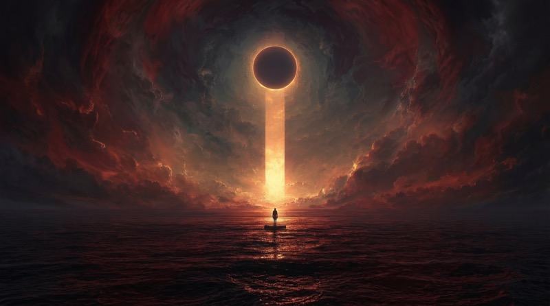 Cinematic Surreal Sci‑fi Matte Painting Of A Vast Stormy Sky Forming A