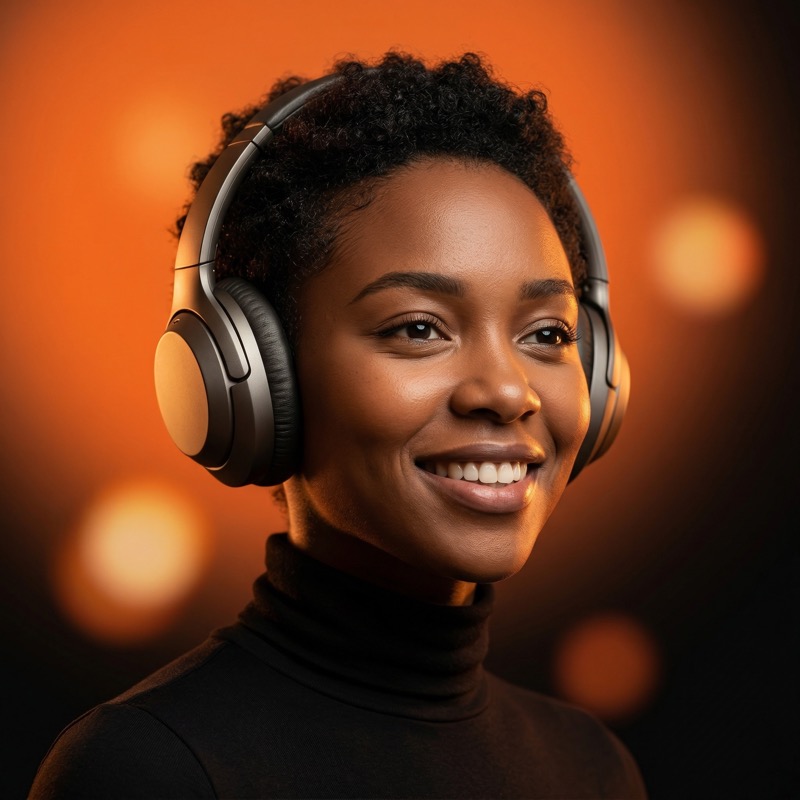 Ultra Photoreal Cinematic Portrait Of A Modern Music Creator Wearing Sleek Over
