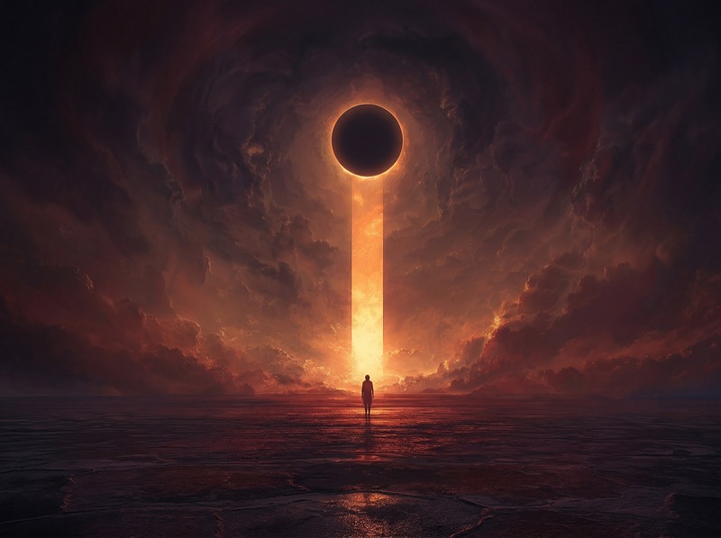 Cinematic Surreal Sci‑fi Matte Painting Of A Vast Stormy Sky Forming A
