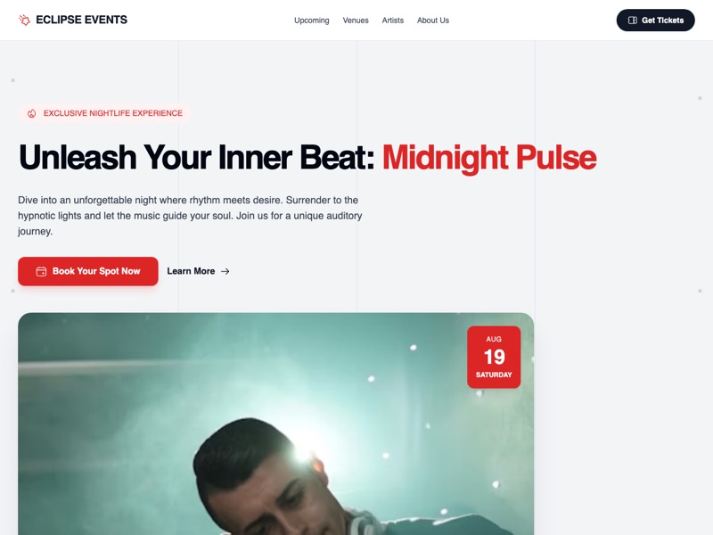 Landing Page Inspired by Midnight Temptation