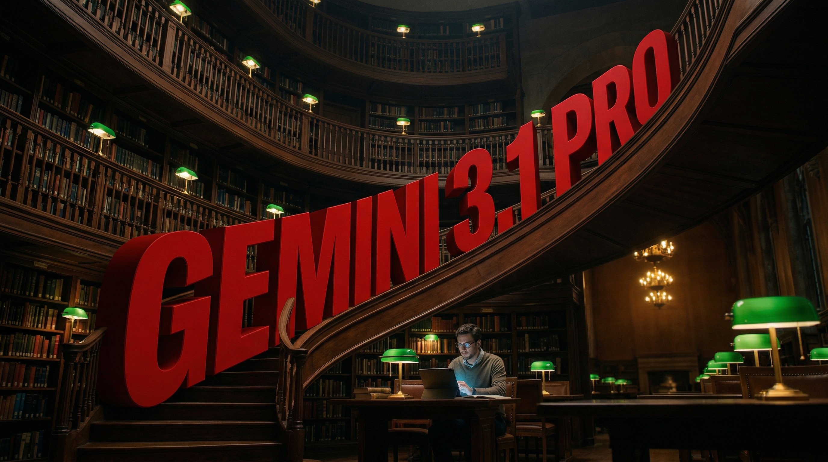 Cinematic Photoreal 3D Scene Inside A Grand Circular Wooden Library With Multi