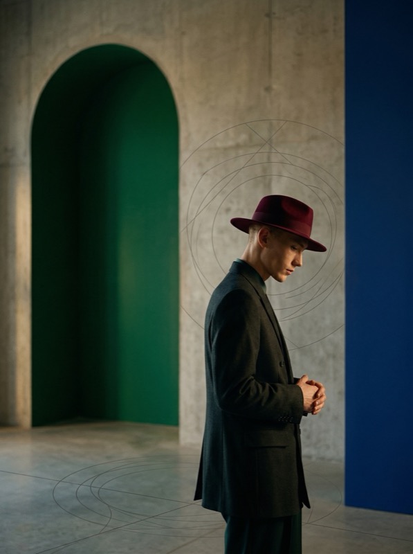 Photoreal Modern Editorial Fashion Portrait In A Minimalist Architectural Interior