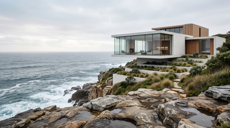 Photoreal Modern Coastal Villa Archviz