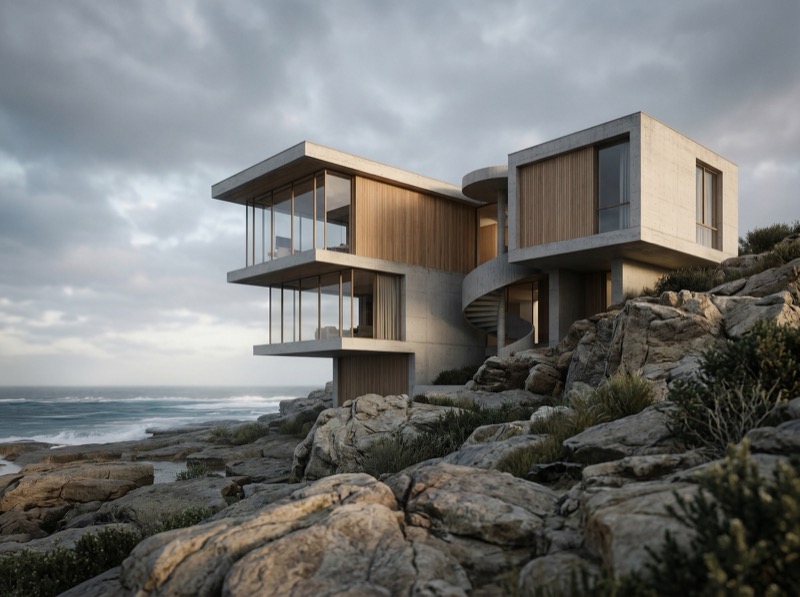 Photoreal Modern Coastal Villa Archviz