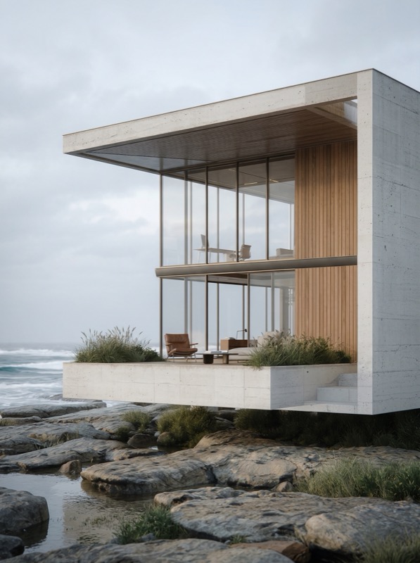 Photoreal Modern Coastal Villa Archviz