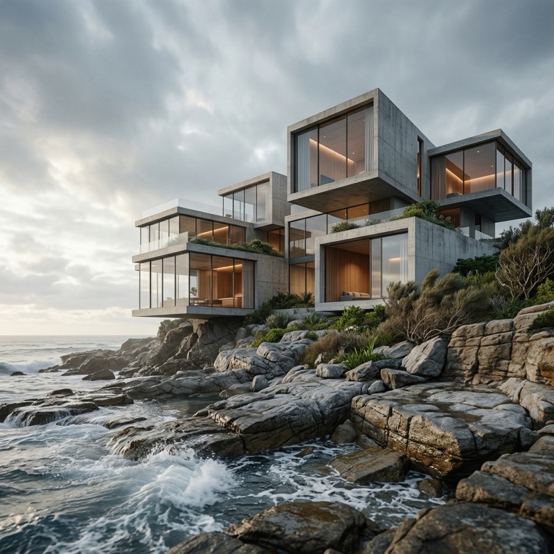 Photoreal Modern Coastal Villa Archviz