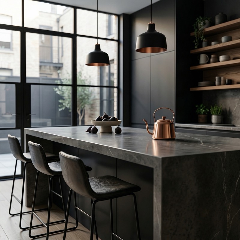 Photoreal Modern Minimalist Interior Editorial Photograph