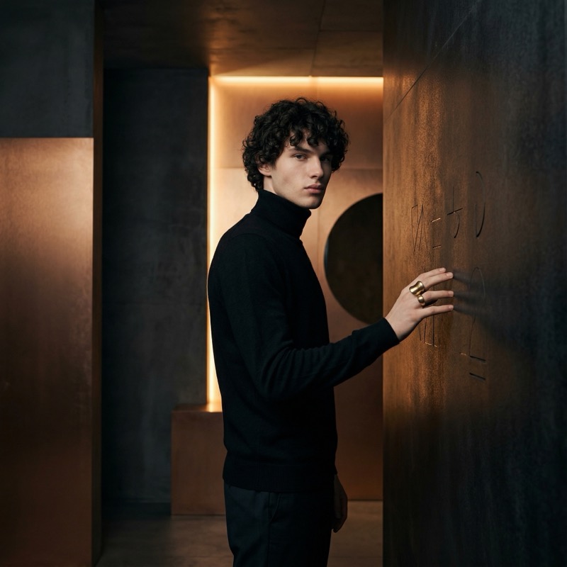 Cinematic Moody Editorial Fashion Portrait In A Minimalist Modern Interior