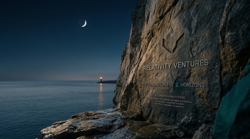 Cinematic Photoreal Near Future Film Still At Dusk/blue Hour