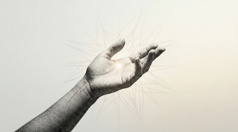 Open Hand Holding a Glowing Light