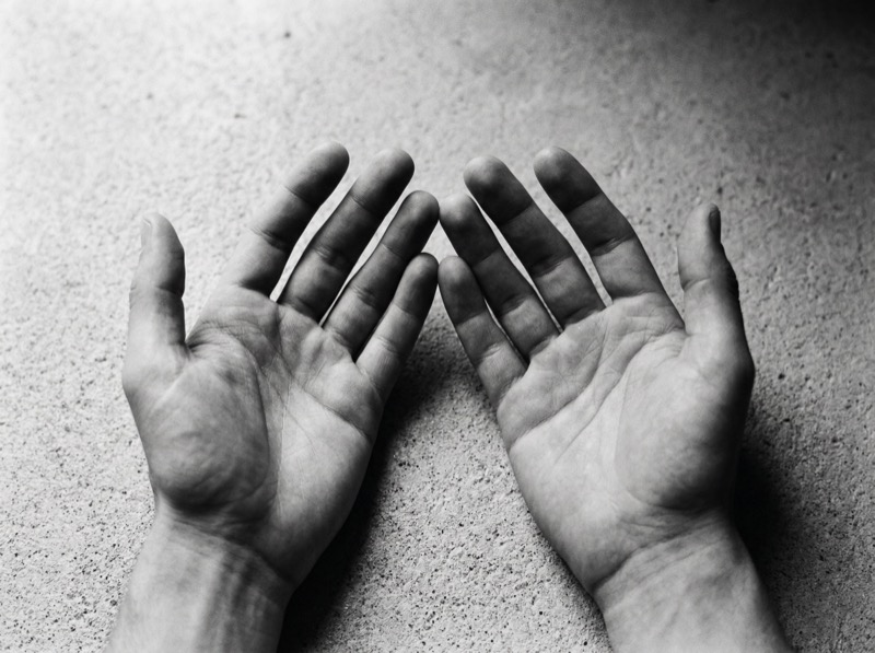 Fine Art Black And White Photograph Of Human Hands Only
