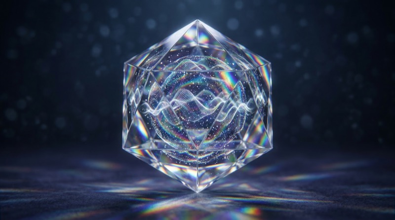 Prismatic glass polyhedron with soundwave core