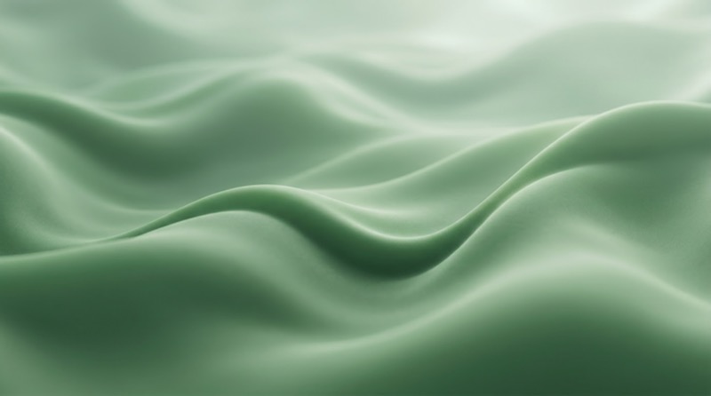 Soft green fabric waves background