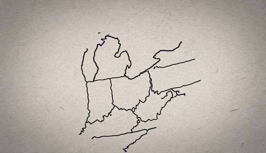Red and Blue States Map Animation Template