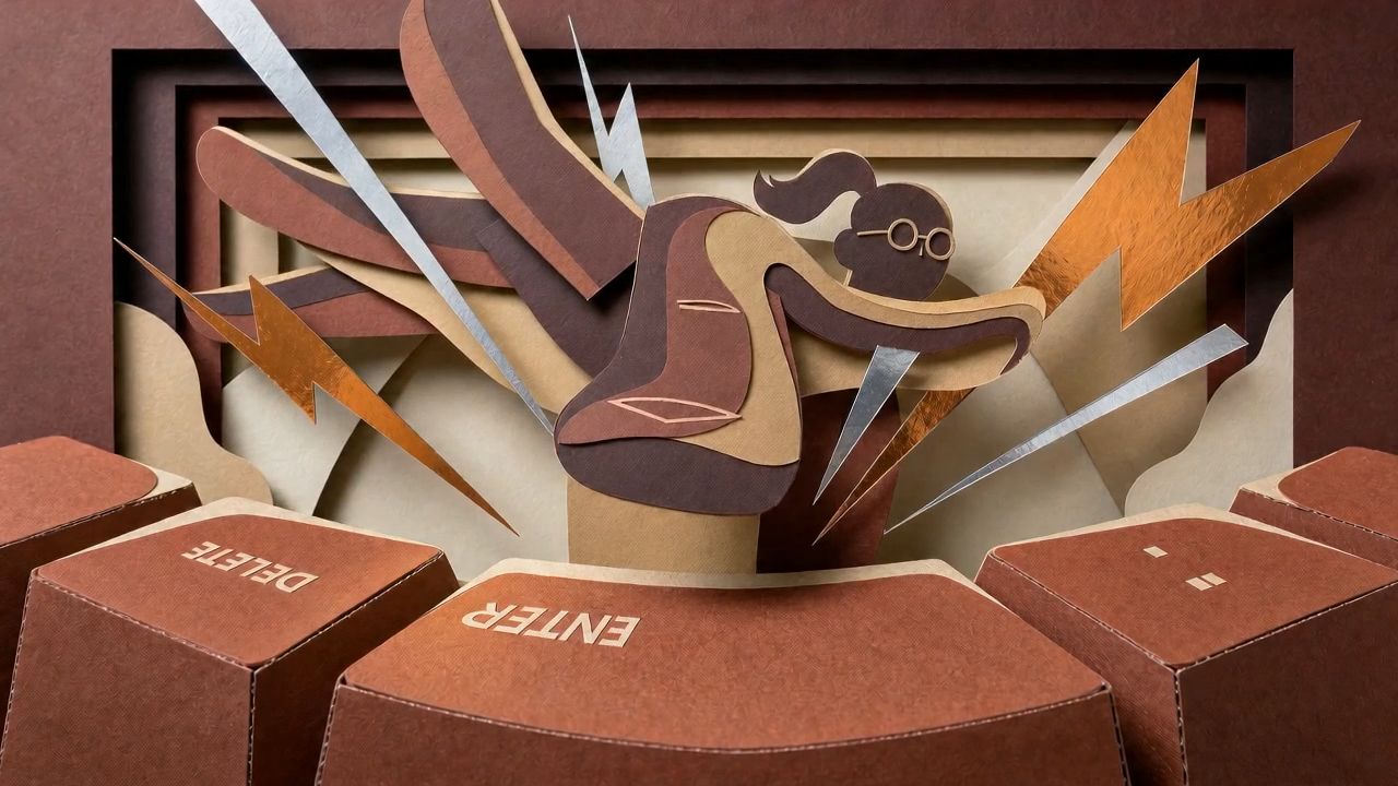Paper Craft Keyboard Animation Template