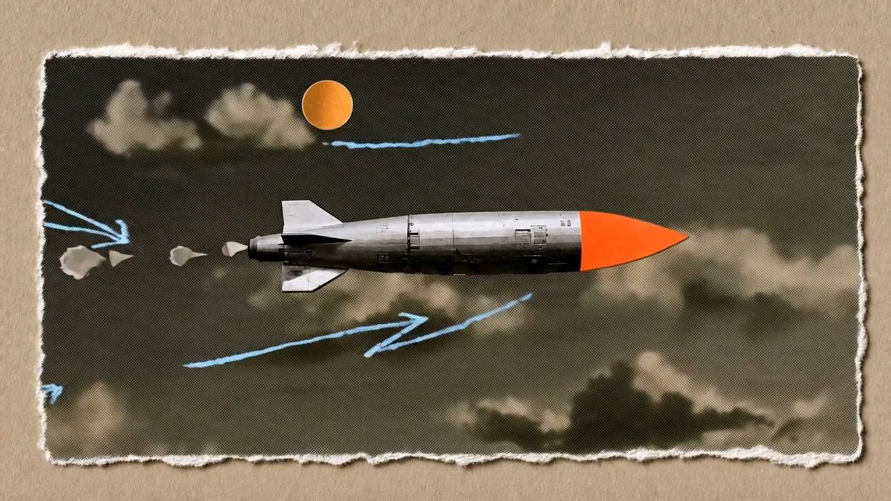 Vintage Rocket Launch Animation Template