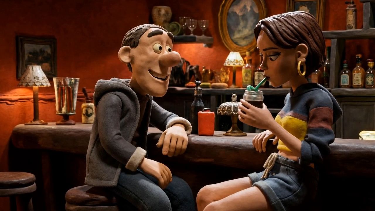 Claymation Bar Scene AI Video Template