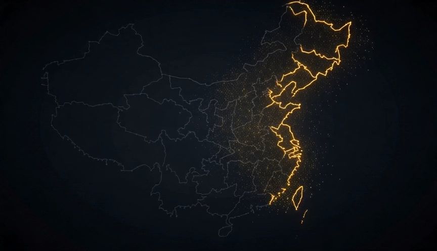 Glowing China Map Animation Template