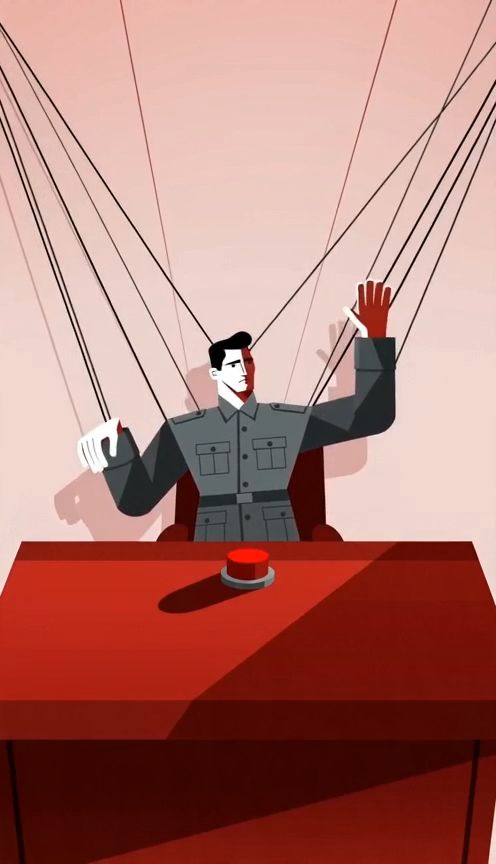 Puppet Master Flat Illustration Animation