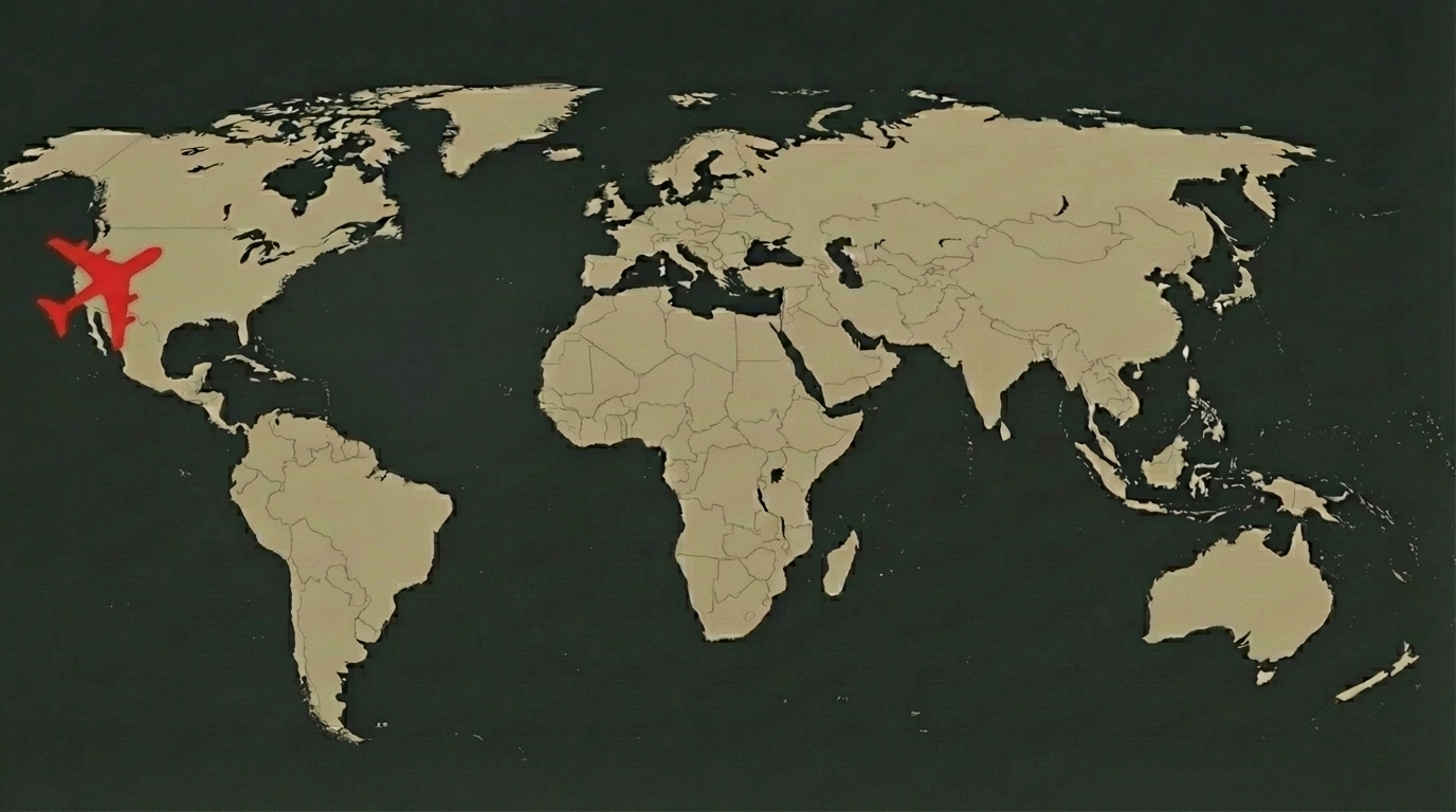 World Map Flight Animation