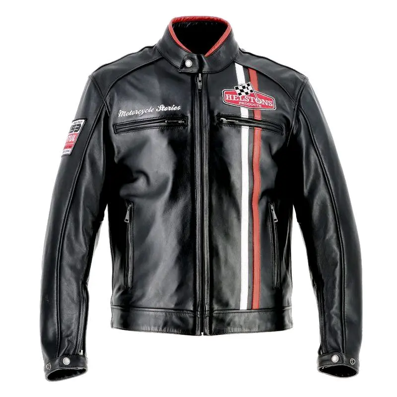 Blouson Moto Helstons JAY MOTUL CUIR RAG - Noir