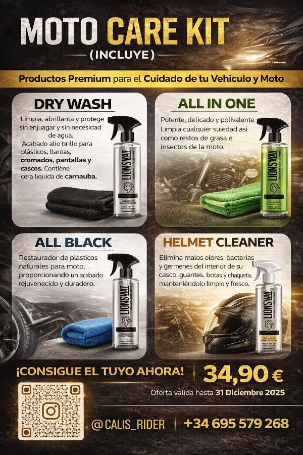 Moto Care Kit (limpieza en seco) · 35 € | Se vende — Kando Riders