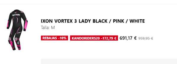 Mono Profesional Ixon Vortex 3 Lady Negro / Rosa / Blanco. (268 EUROS DE DESCUENTO KANDO) · 691 € | Se vende — Kando Riders