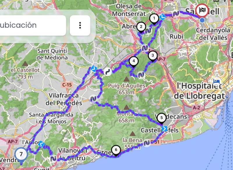 Sabadell - ullastrell - corbera - Garraf · Barcelona, España | Ruta en moto — Kando Riders