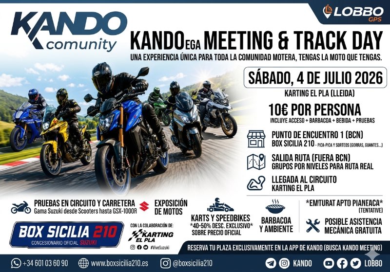 🏁 ¡MEGA EVENTO: RUTA, PITBIKE Y KARTS  · Barcelona, España | Ruta en moto — Kando Riders
