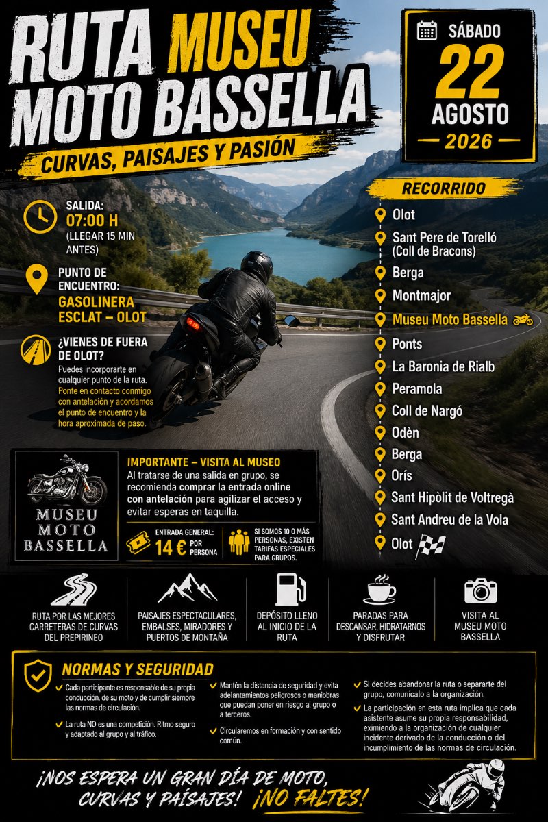Ruta + Visita museo de la moto Basella  · Girona, España | Ruta en moto — Kando Riders