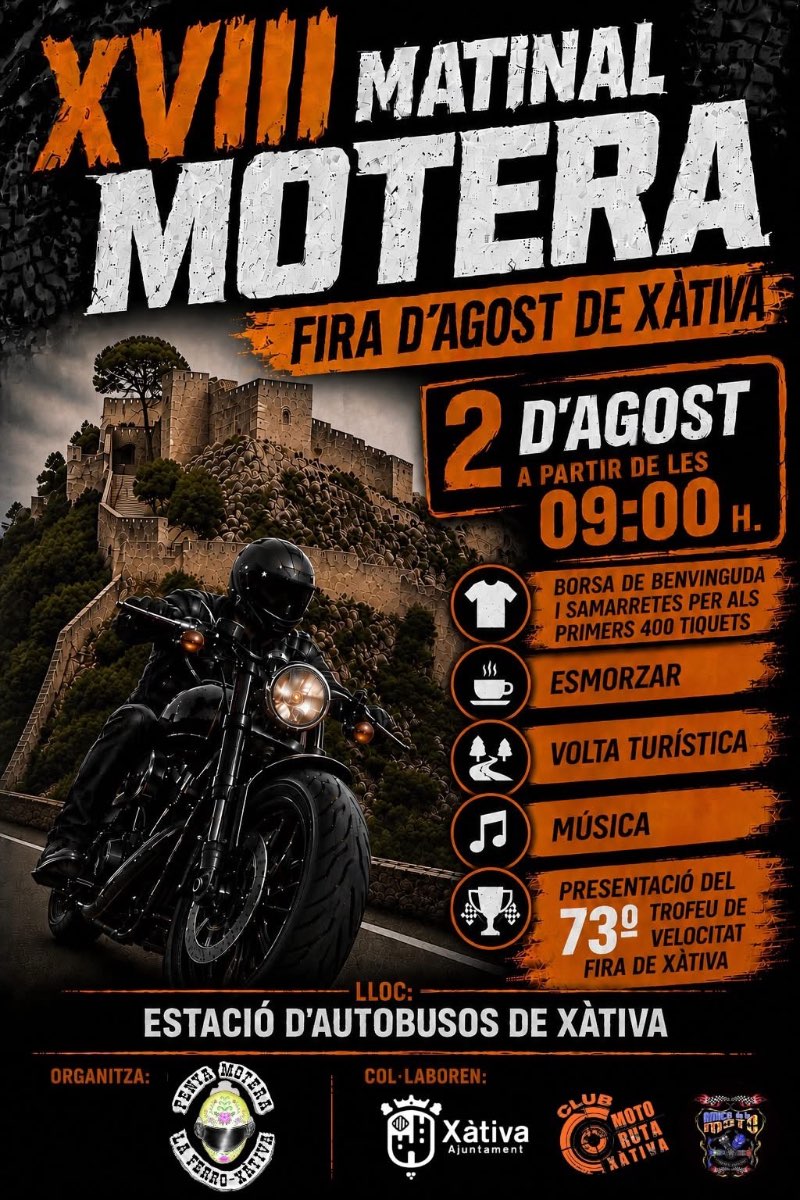 Matinal Motera Xativa · Valencia, España | Ruta en moto — Kando Riders