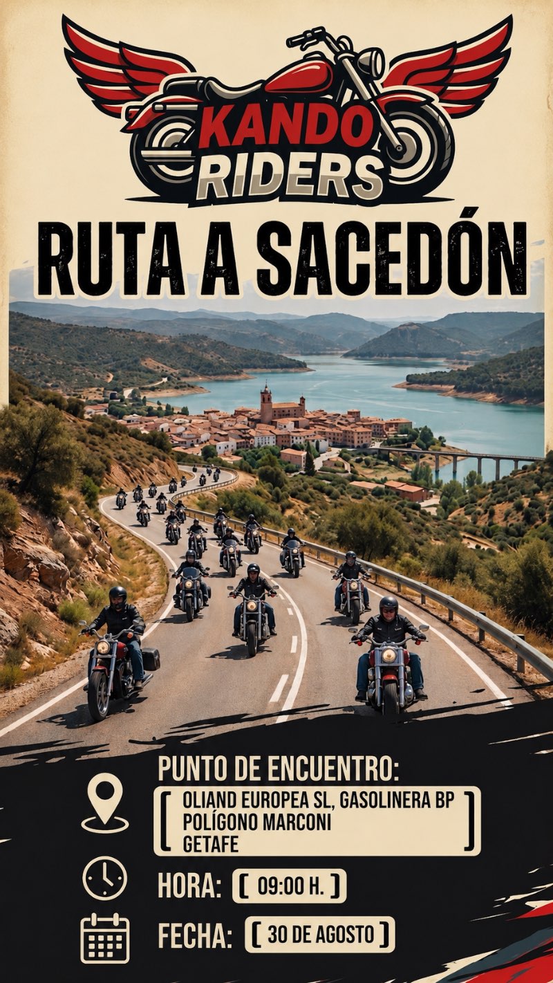 SACEDON-COMIDA-BAÑO💦 · Madrid, España | Ruta en moto — Kando Riders