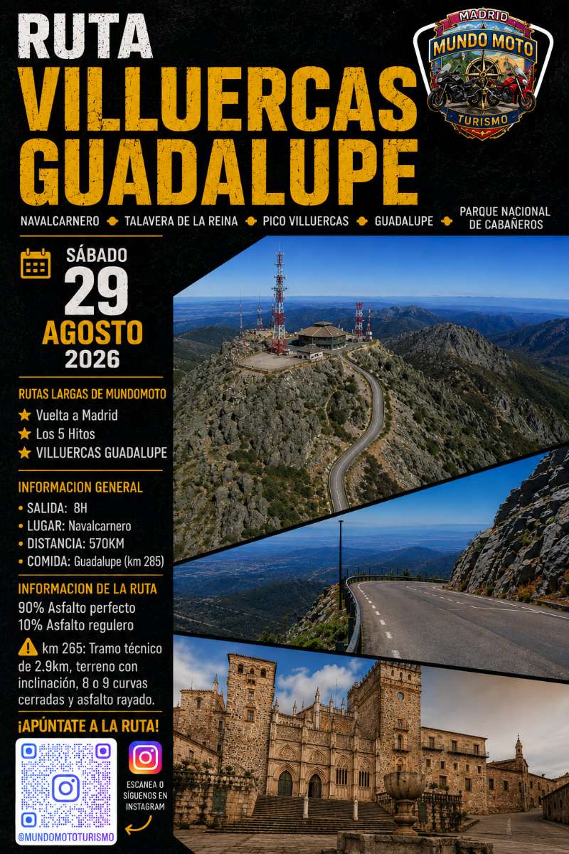 Pico Villuercas y Guadalupe · Madrid, España | Ruta en moto — Kando Riders