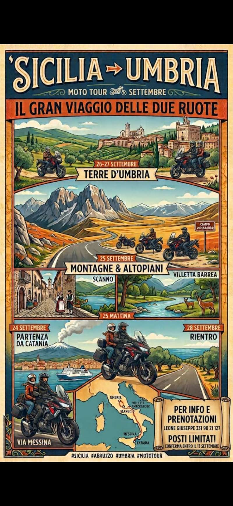 Tour Umbria  · Sicilia, Italia | Quedada motera — Kando Riders